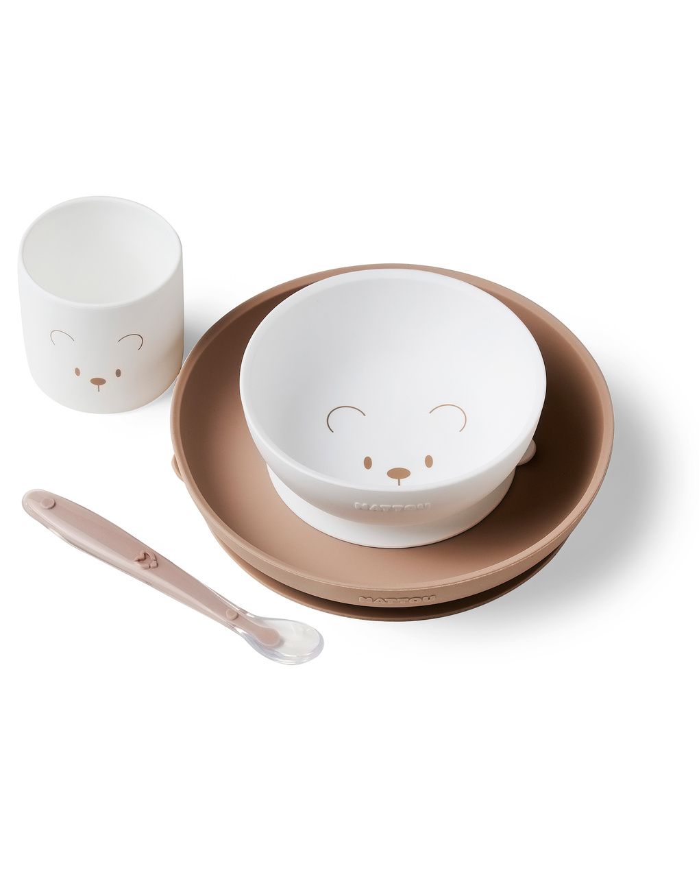 Set 4 pezzi pappa bianco & talpa stampa orsetto – nattou - immagine 2