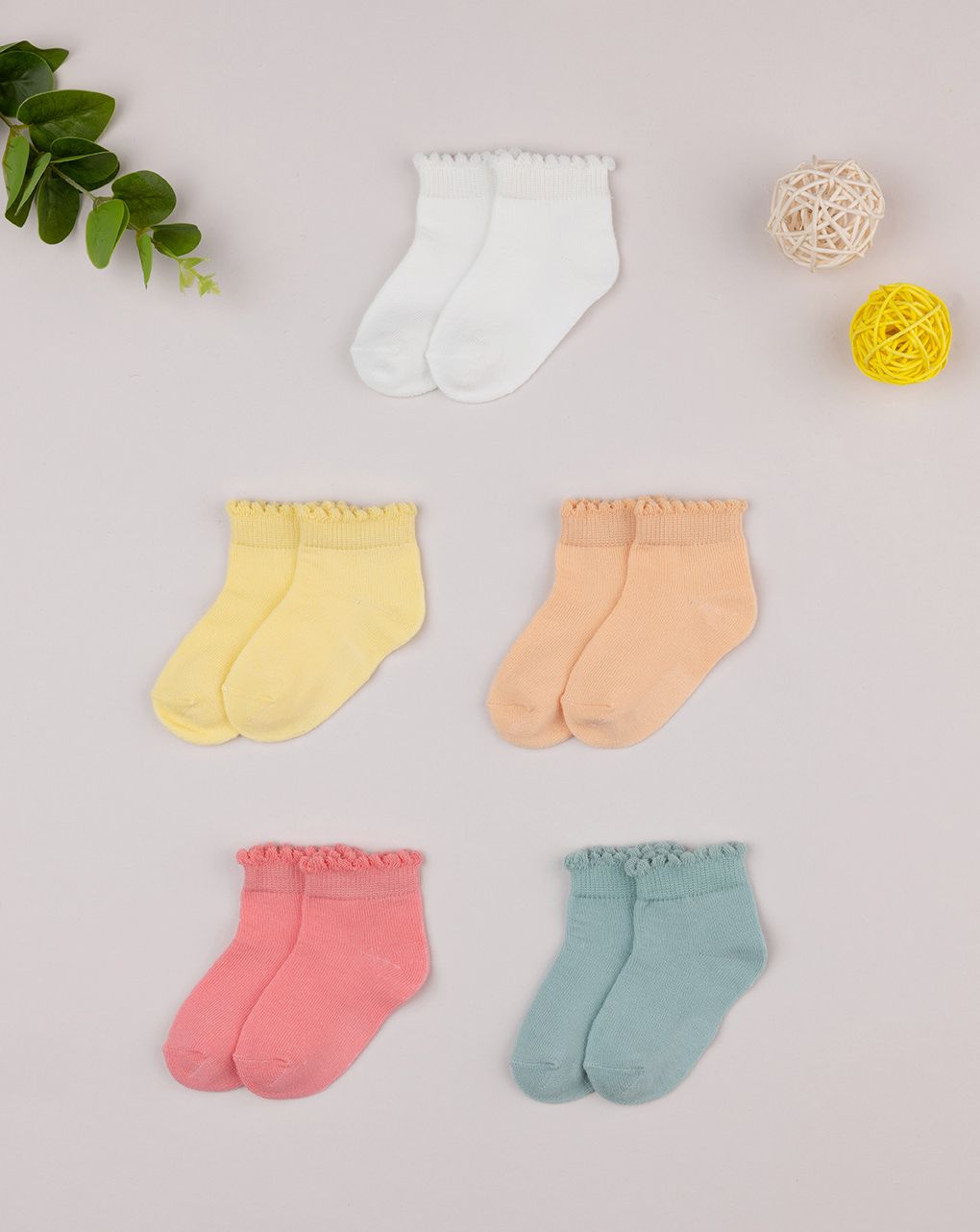 Pack 5 calze corte bimba multicolor - immagine 2