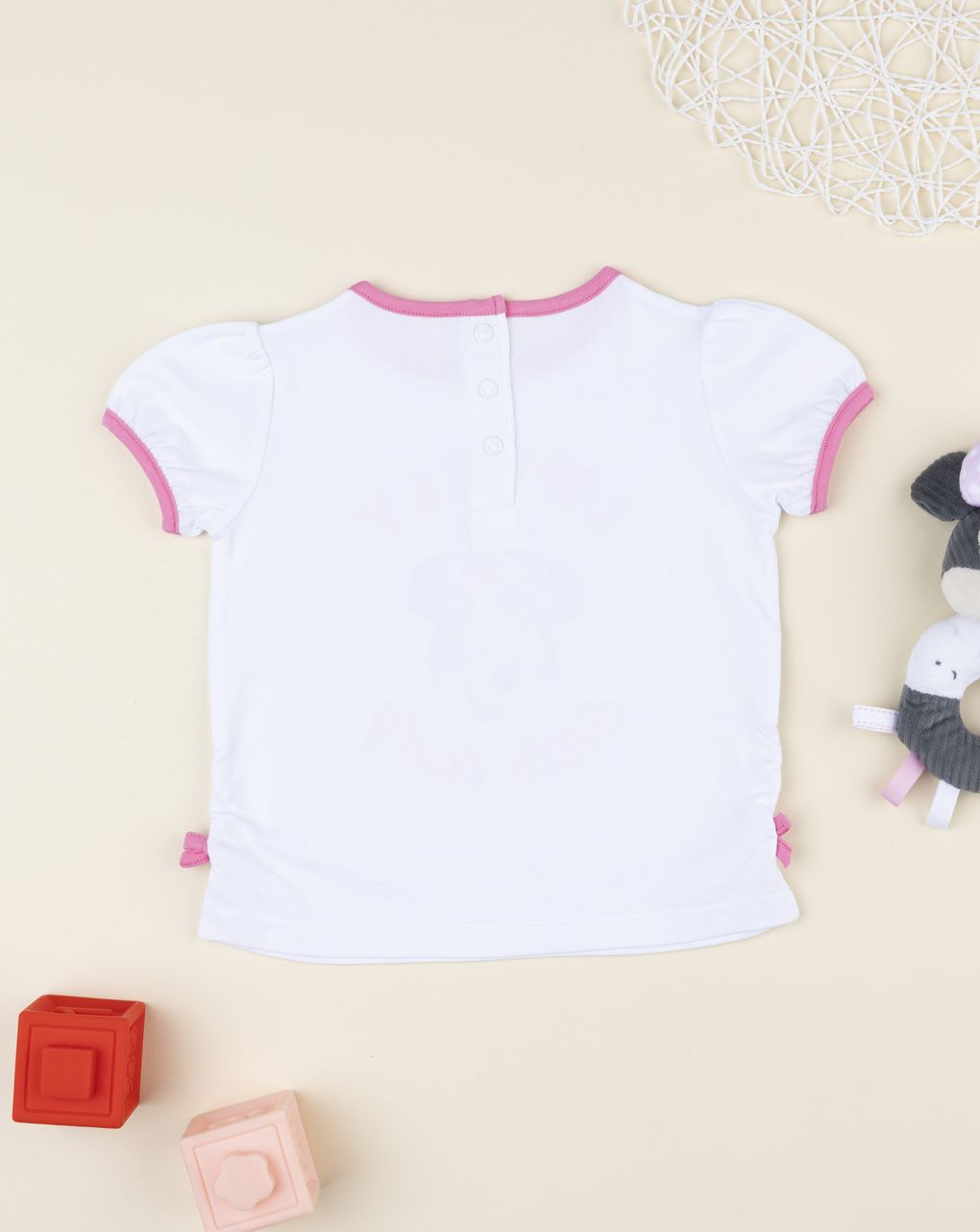 T-shirt bimba bianca minnie rosa - immagine 3
